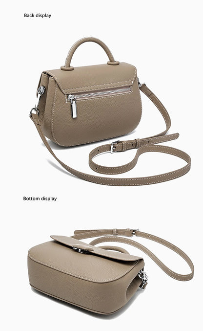 Zency Borsa a tracolla piccola semplice in vera pelle con manico superiore Borsa a tracolla firmata da donna Borsa a tracolla Bolsa 2025 Sac