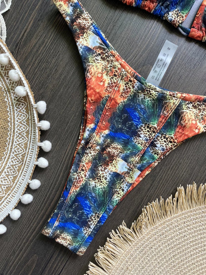 Micro Maillots de Bain Sexy Femmes String Bikini Ensembles Maillot de Bain Brésilien Imprimé Biquini Maillot de Bain Vêtements de Plage