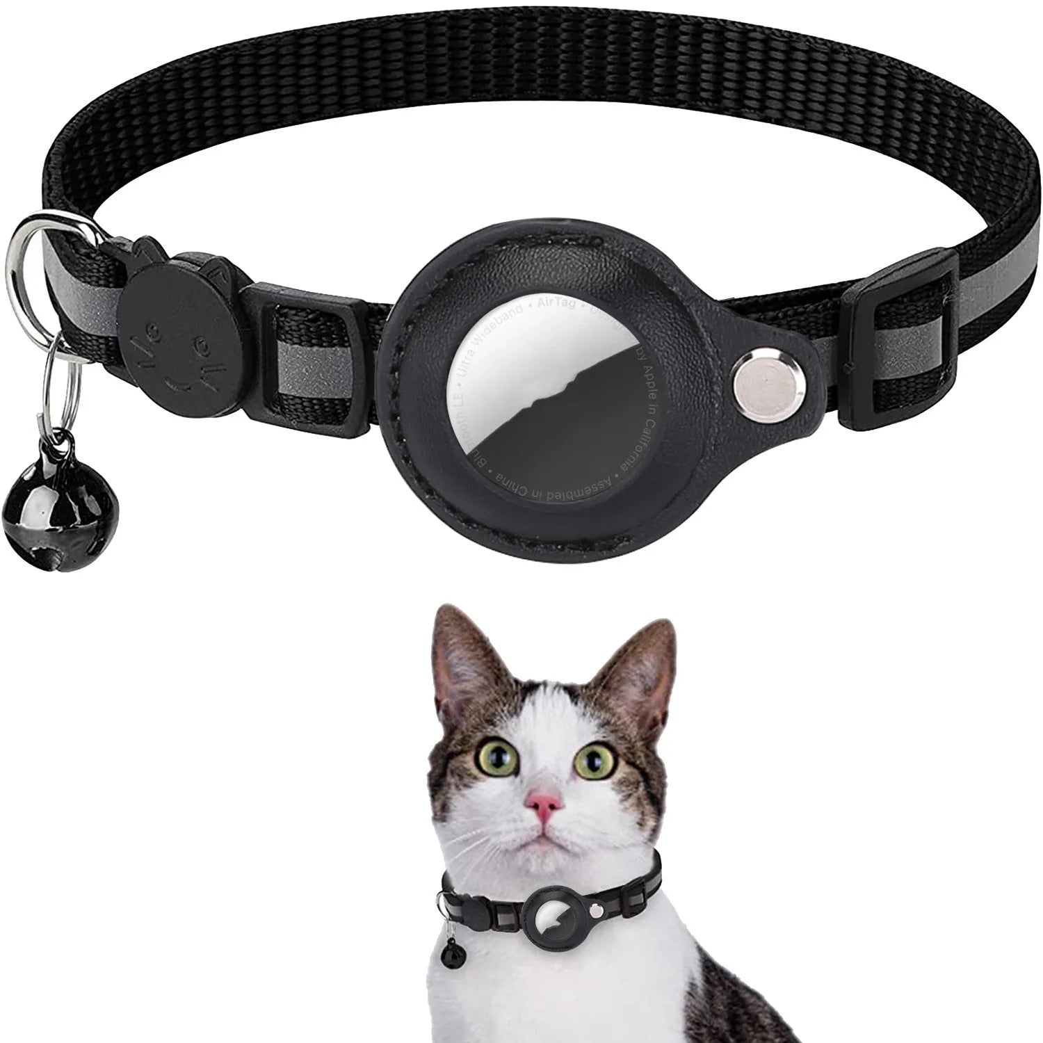 Collare per custodia Airtag per gatto con custodia protettiva per localizzatore anti smarrimento Accessori per cani Collare per animali riflettente Forniture per animali domestici