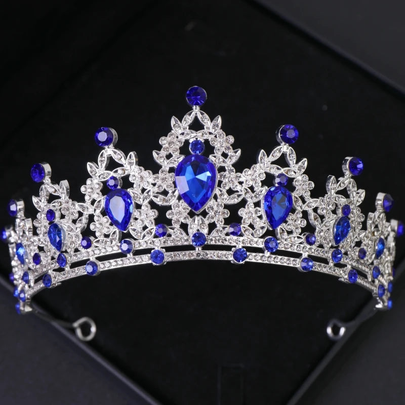 Diademi e corone di cristallo barocchi Festa con strass Prom Diadema Fascia da sposa Accessori per capelli da sposa Gioielli Corona Tiara Regalo