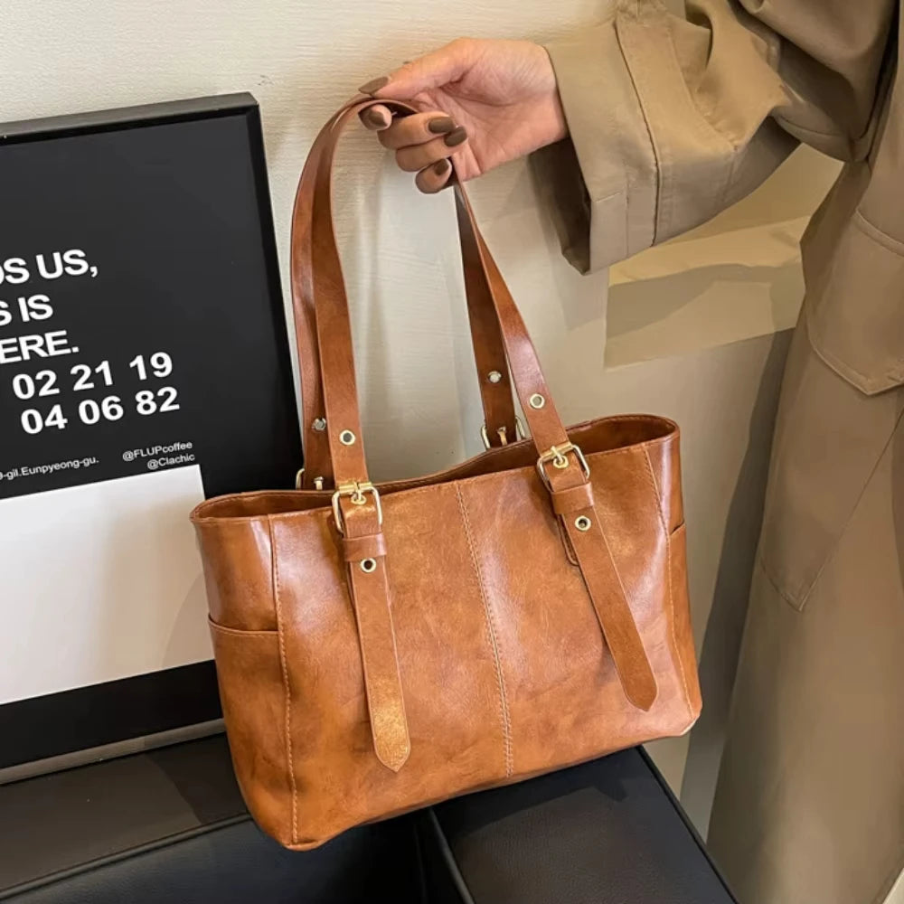 Borse da Donna di Grande Capacità in Tinta Unita per il 2025, Borse a Tracolla Coreane Versatili con Catena, Borsa Tote Minimalista di Lusso