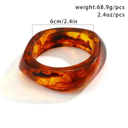 PuRui Vintage Irregolare Coloful Resina Acrilica Robusto Braccialetto Del Braccialetto Delle Donne Alla Moda Fascino Geometrico Estetica Braccialetto Regalo Dei Monili