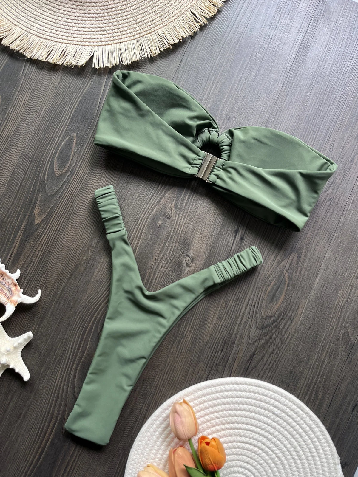 2026 Sexy Female Swimwear Micro Bikini Push Up Women Solid Swimsuits Brazilian Bikini Set Thong Biquini Swim Suits Beachwear