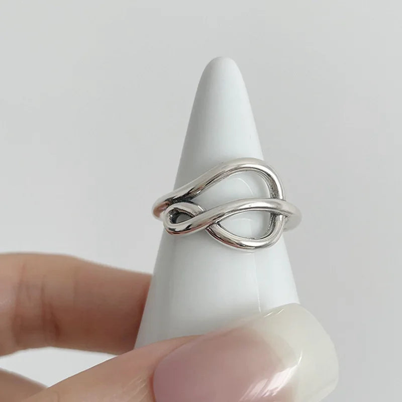 Anelli in Argento Sterling 925, Nuovi Gioielli da Festa, Charm Vintage, Design Geometrico a Doppio Strato, Accessori Regalo, Dropshipping