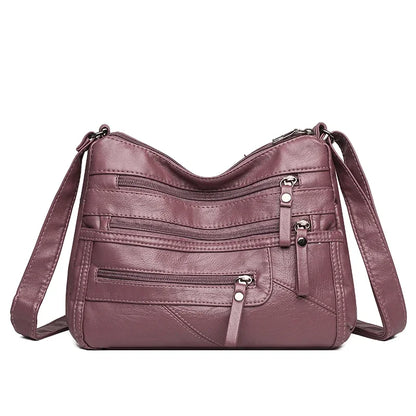 Borsa a tracolla in pelle da donna Tracolla regolabile Chiusura con cerniera Borsa per donna Viaggio Lavoro Borsa a tracolla casual quotidiana