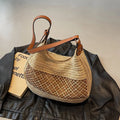 Borsa a Spalla da Donna con Tracolla Regolabile, Borsa da Viaggio in Paglia Intrecciata, Borsa a Mano alla Moda, Borsa Estiva Quotidiana da Donna