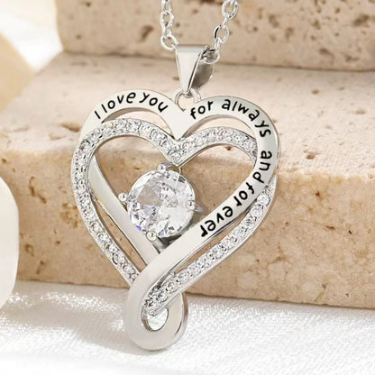 Collana con ciondolo a forma di cuore in stile elegante, design cavo, regalo per la festa della mamma, adatto ai migliori amici senza scatola