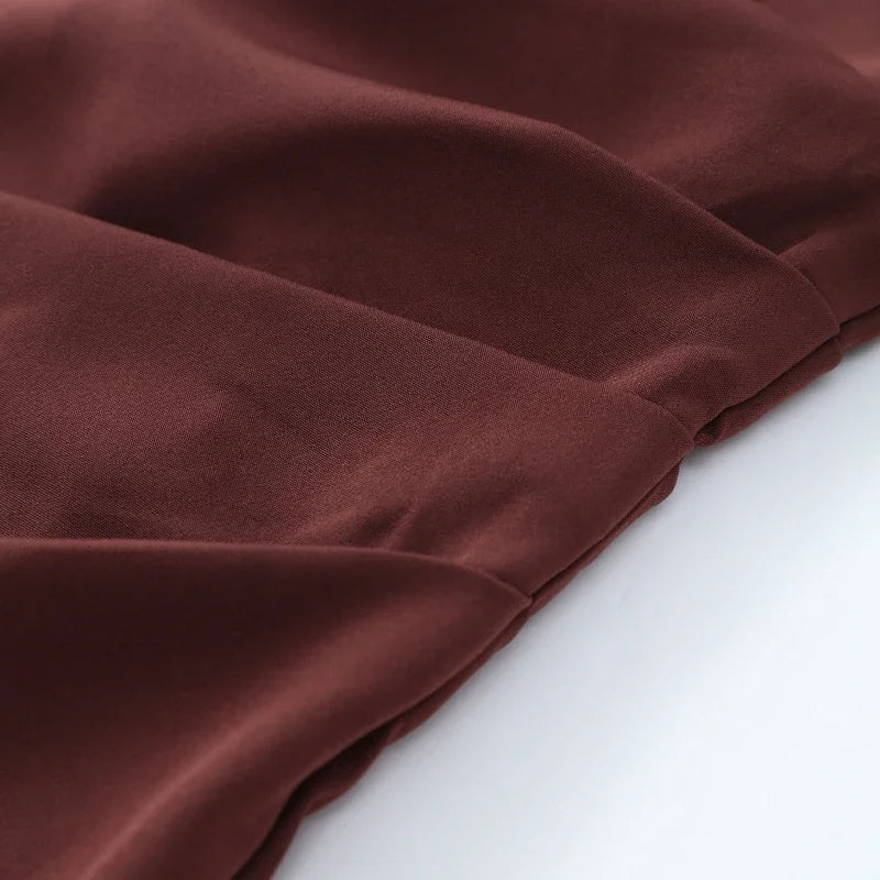 Abito mini fionda con orlo a pieghe Bown Donna Elegante scollo a U senza maniche Fasciatura senza schienale Abiti slim 2025 Abito estivo da donna