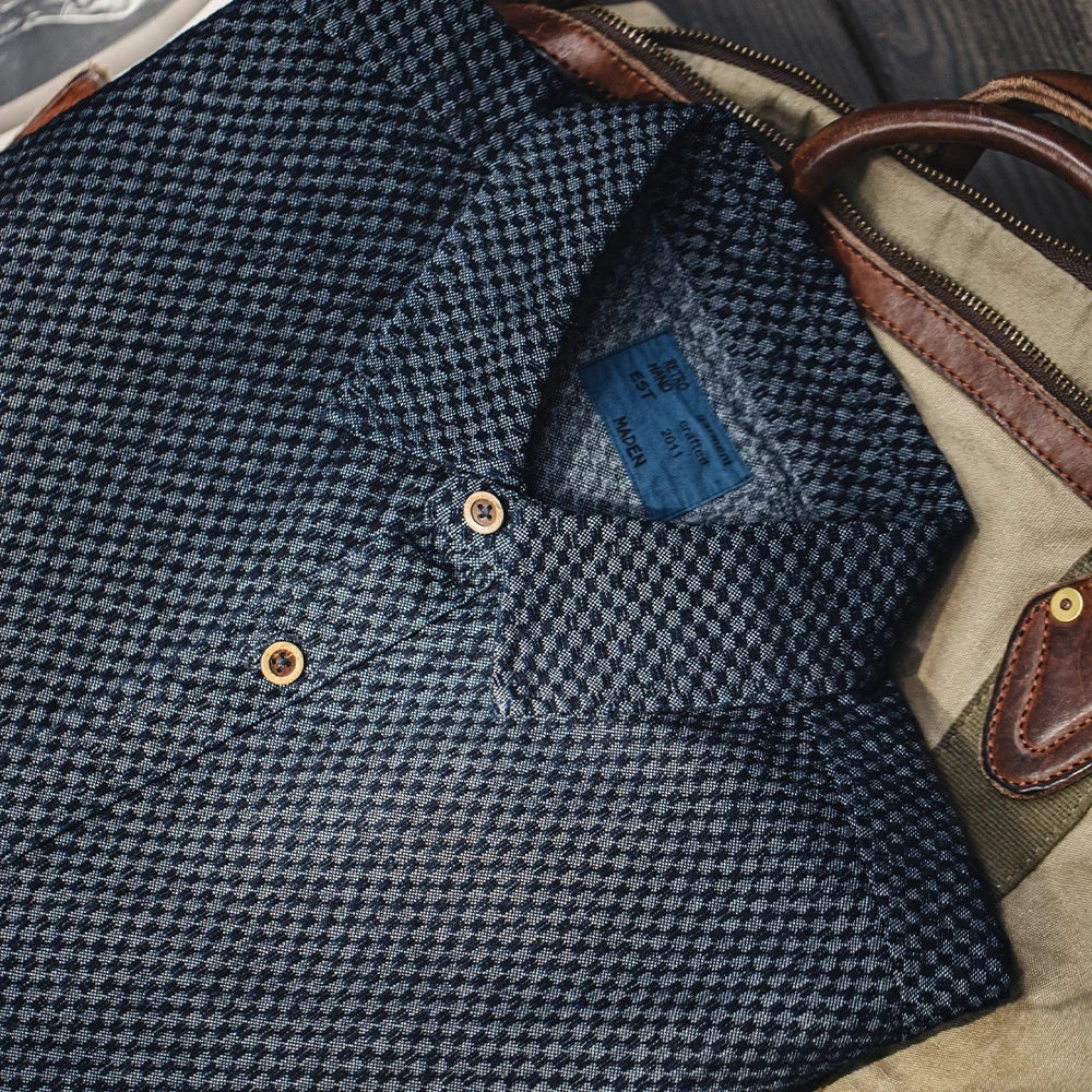 Maden Camicia di jeans a maniche lunghe ampia retrò Giacca monopetto con risvolto a quadretti per uomo Capispalla versatile primaverile e autunnale