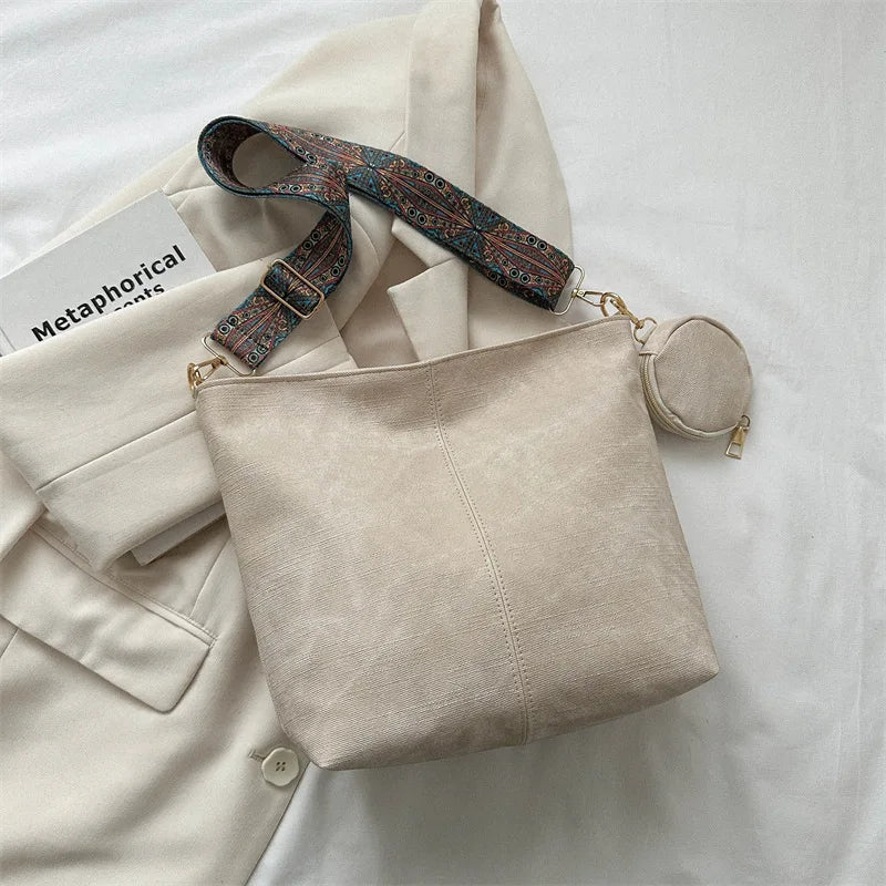 Borsa a tracolla da donna vintage per pendolarismo Borse a tracolla casual di grande capacità Borse e portamonete in pelle Pu Tote di design
