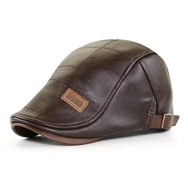 2025 Nuovo Autunno Inverno Uomo Berretto Cappello In Pelle Berretto Piatto Maschile Regolabile di Alta Qualità Moda Caldo In Pelle Mens Retro Berretti Cappelli