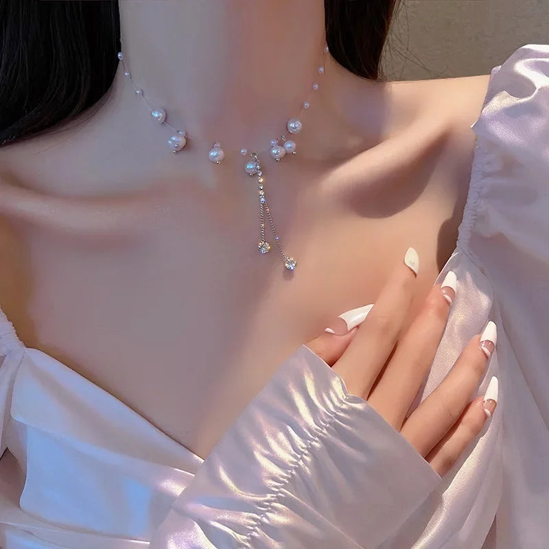 Collane con ciondolo a forma di cuore con ali d'angelo Colore argento 5A Cubic Zirconia Stile minimalista Catena clavicola Gioielli per donne e ragazze