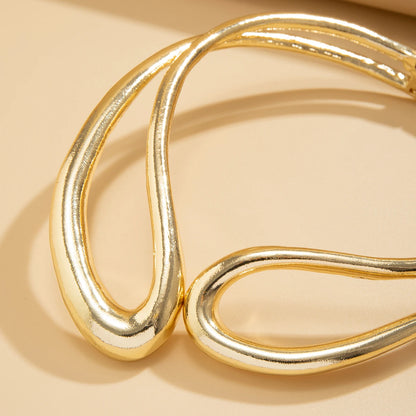 Salircon Girocollo con colletto geometrico esagerato in metallo Collana regolabile color oro gotico Gioielli da collo tribale africano da donna