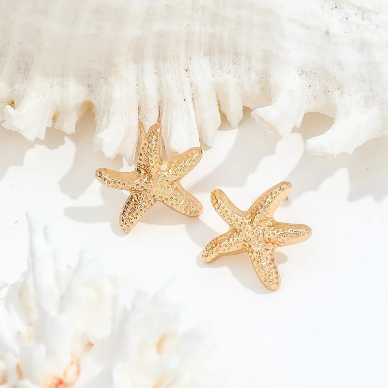 Boucles d'oreilles étoile de mer tendance pour femmes, idéales pour les vacances d'été et les fêtes sur la plage, bijoux personnalisés pour femme.