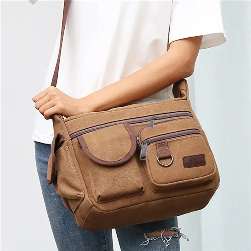 Borsa a Tracolla in Tela da Uomo, Borsa Casual da Viaggio, Borsa Messenger di Lusso, Borsa a Mano di Alta Qualità, Borsa da Petto alla Moda