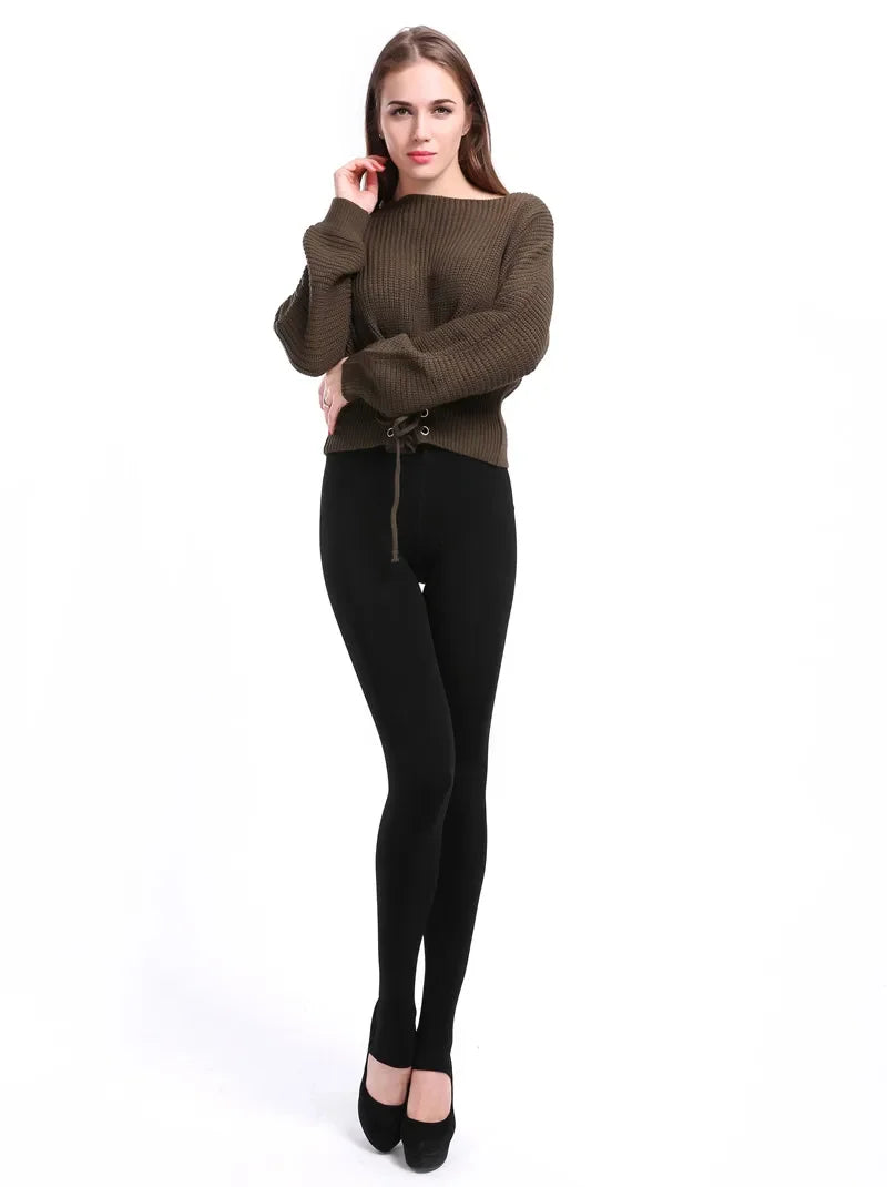 Leggings invernali per donna Leggins caldi Leggins in velluto tinta unita Leggings a vita alta Leggings elasticizzati dropshipping