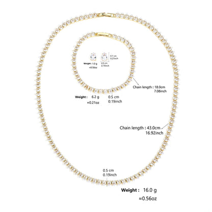 ZAKOL Gorgeous Buling AAA Clear Round Cubic Zirconia Collana da sposa Orecchini Set di gioielli da festa per le donne