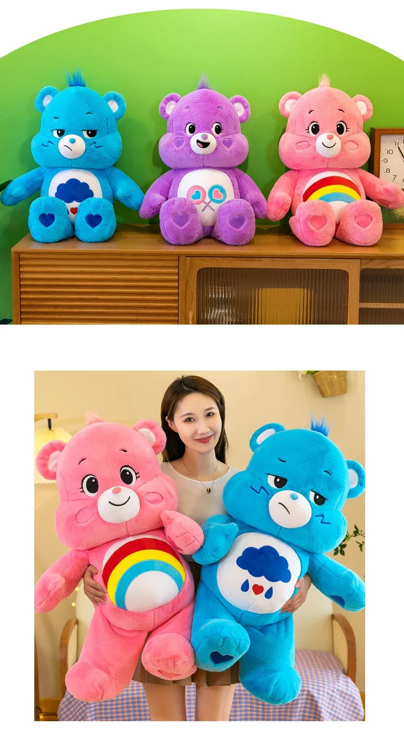Arcobaleno Cura Orsi Cartone Animato Peluche Bambola Cuscino Divano Ornamenti per Auto Decorazioni per la Casa Bambola per Dormire Super Morbida e Lenitiva Regalo di Compleanno