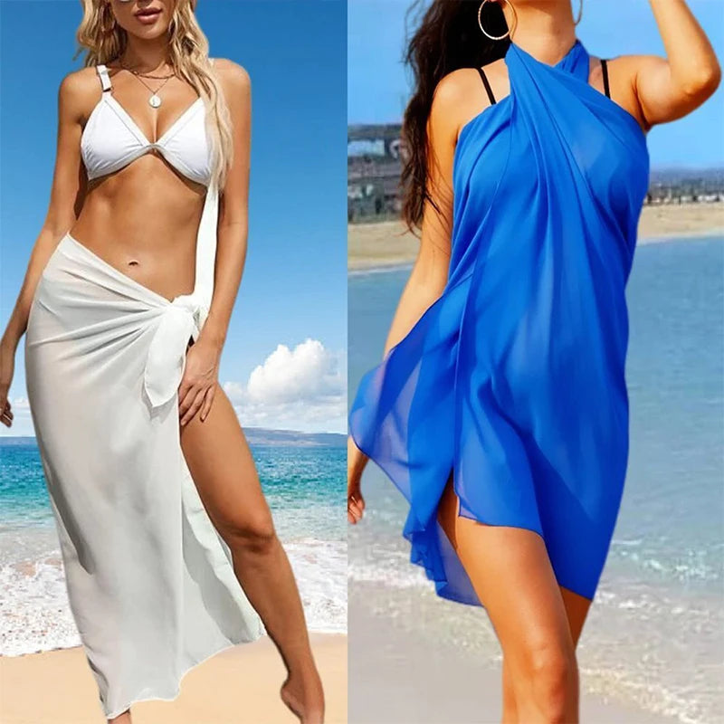 Jupes de plage sexy pour femmes, jupes de plage en mousseline, paréo long, serviette de plage, écharpe de bikini sexy