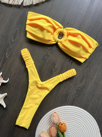 2026 Sexy Female Swimwear Micro Bikini Push Up Women Solid Swimsuits Brazilian Bikini Set Thong Biquini Swim Suits Beachwear