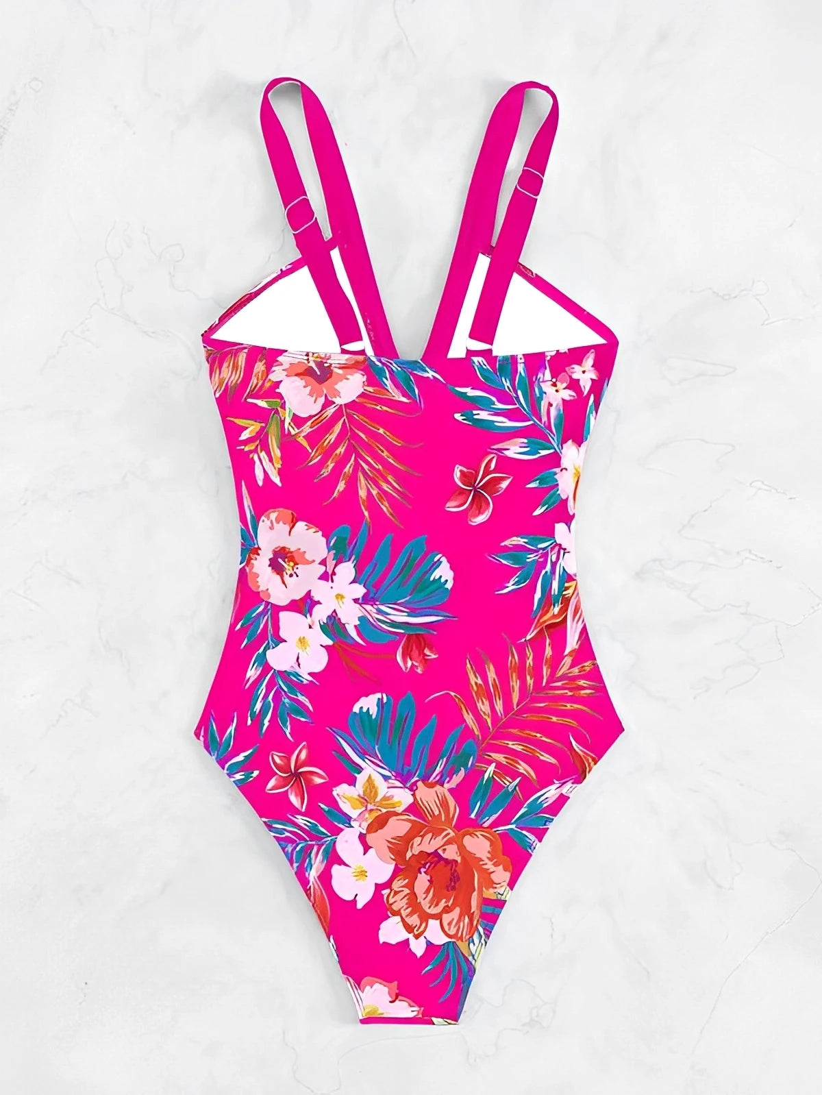 2026 Strappy Swimsuit One Piece Printed Floral Swimwear Women Bathers Bathing Swimming Swim Suit Padded Beachwear Summer XXL