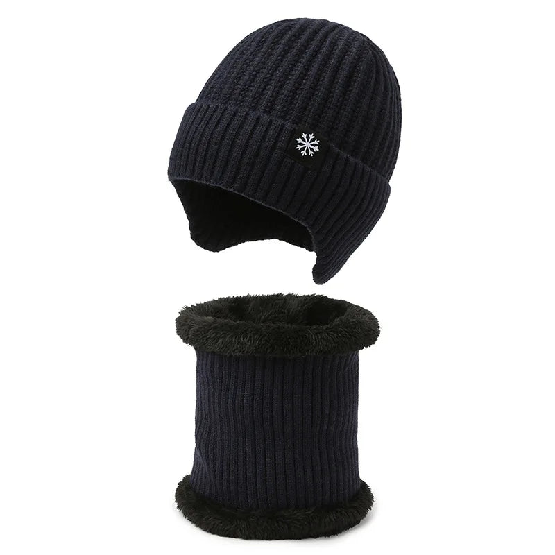Cappello Invernale da Uomo per Esterni, Lavorato a Maglia, Caldo e Felpato, con Visiera e Paraorecchie, Stile Casual, Foderato in Finta Pelliccia, Protezione per le Orecchie per Ciclismo