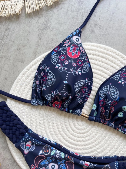 RUOTONSEPT Print Halter Mini Thong High Cut Bikini Female Swimsuit Women Swimwear Two-pieces Bikini set Bather Bathing Suit Swim