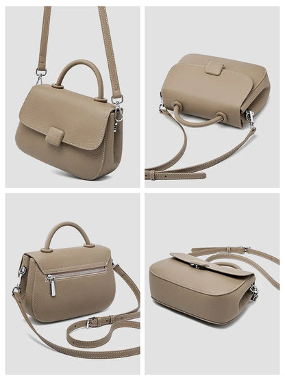 Zency Borsa a tracolla piccola semplice in vera pelle con manico superiore Borsa a tracolla firmata da donna Borsa a tracolla Bolsa 2025 Sac