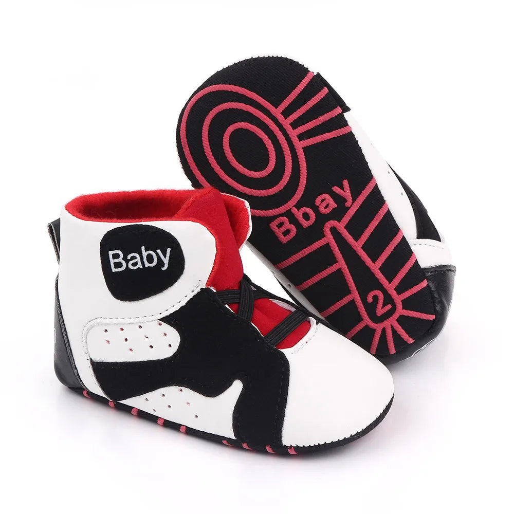 Meckior 2024 nuove neonate ragazze scarpe da ginnastica fondo morbido antiscivolo calcio per bambini scarpe sportive da basket primo camminatore scarpe da culla