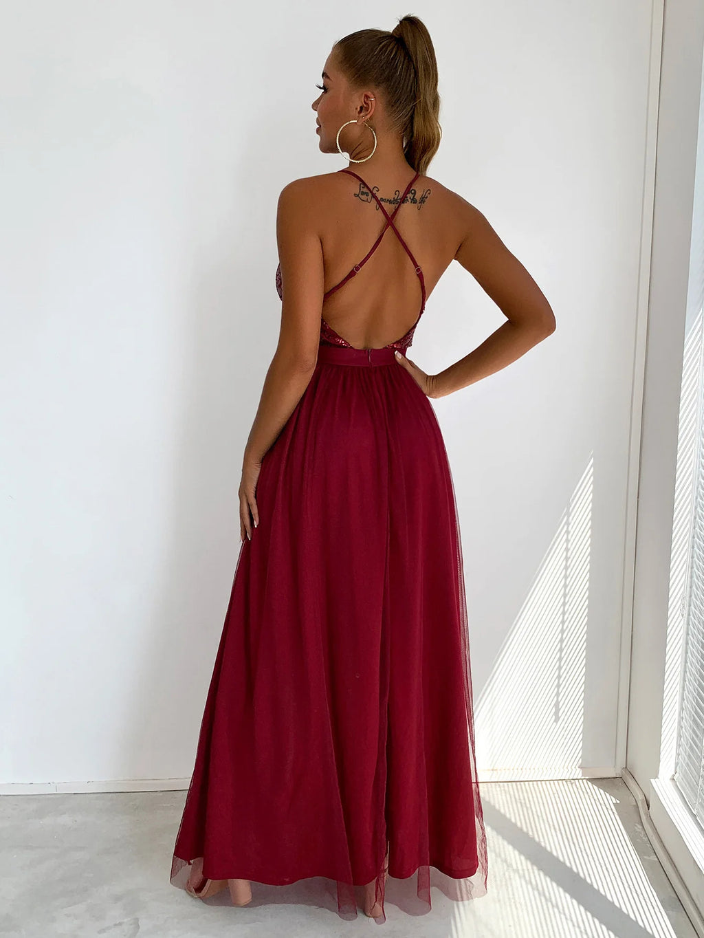 Sexy slip senza schienale Corsetto con paillettes maxi abito estivo da donna maglia lunga aderente rosso abito da festa di Natale abiti da sera da damigella d'onore