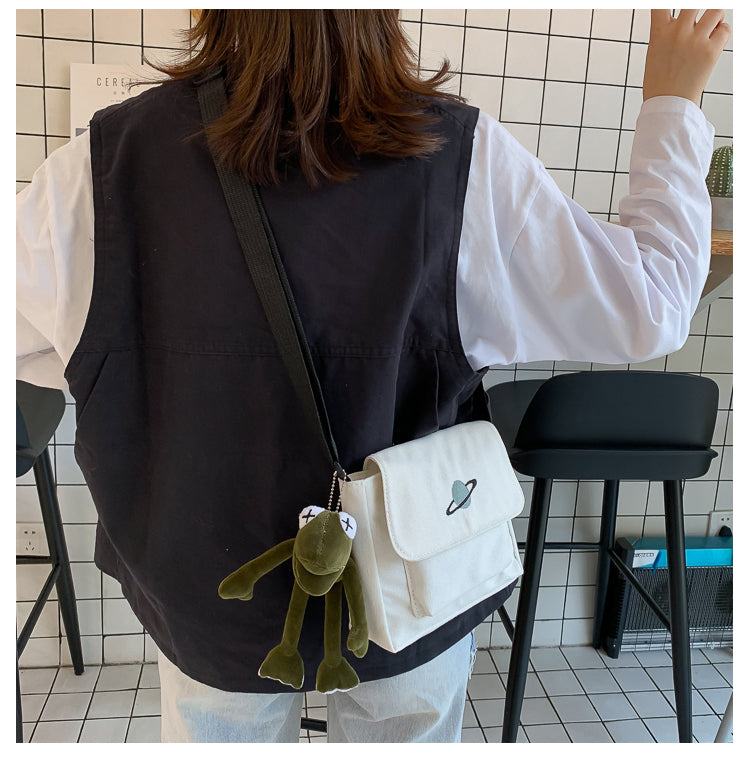 Borsa a tracolla per studenti con collage casual Borsa piccola da donna Borsa a tracolla in tela per donna Borse a tracolla con stampa Bolsas Sac