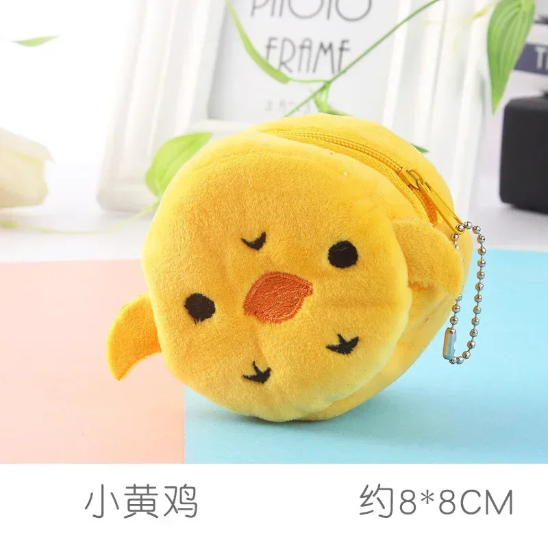 Cartone animato animale ragazzi portamonete in peluche bambini portamonete con cerniera custodia portaoggetti simpatici animali portafogli donna mini borsa regalo per bambini