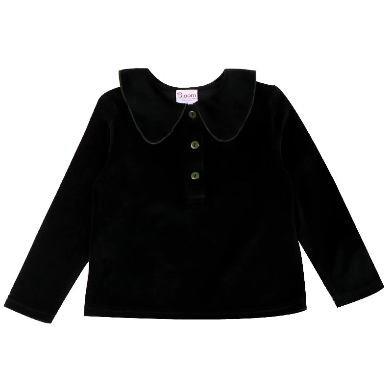 Abbigliamento invernale per neonati e bambini, set invernale da 2 pezzi per bambine, pantaloni per bambini, vestiti per bambine in velluto nero con collo verde.