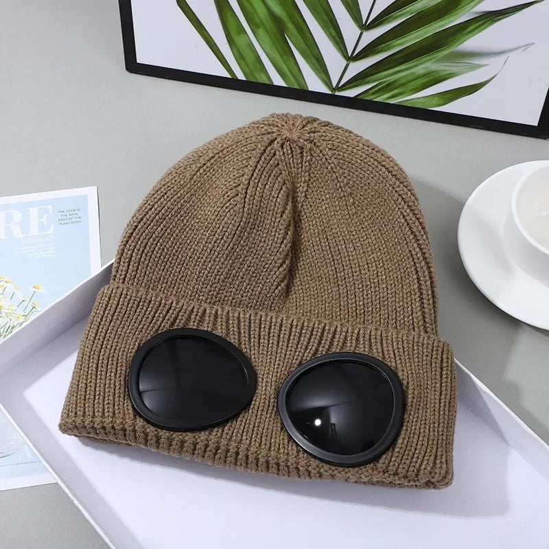 Caldo maschera da sci cappelli berretti donna uomo inverno occhiali antivento berretto lavorato a maglia protezione per le orecchie all'aperto sport berretti freddi Garros