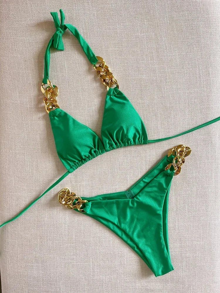Nouveau bikini sexy 2025 Maillot de bain triangle pour femme Ensemble de bikini brésilien 2 pièces Maillot de bain dos nu Push Up