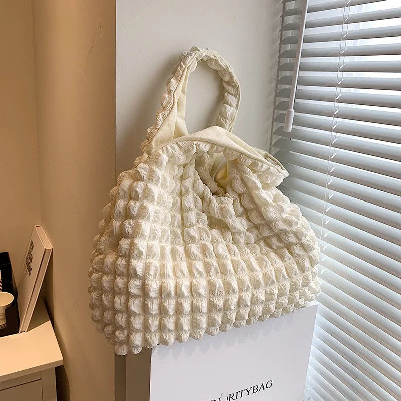 Yogodlns Borsa a nuvola pieghettata estiva Borsa a tracolla femminile di grande capacità color caramello Borse Shopping Borsa per ragazze Tote Bolsas