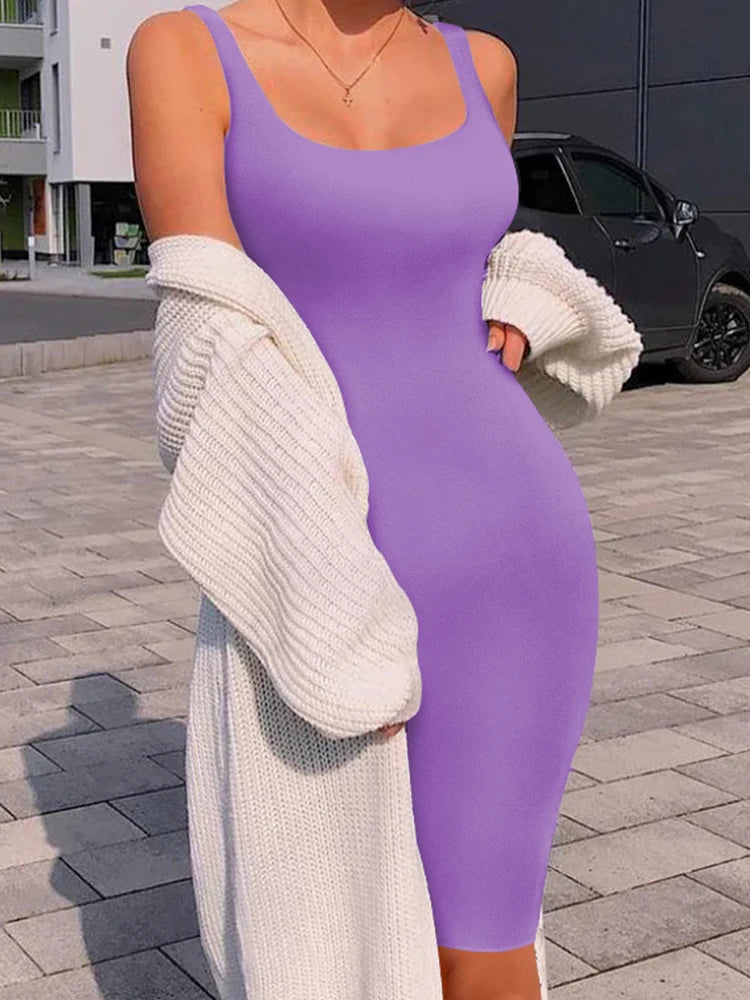 Robe débardeur d'été sexy AliExpress Robe midi sans manches grande taille pour femme style européen et américain