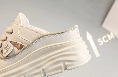 Estate nuovi sandali da donna moda traspirante aumento Baotou Semi-pantofole donna piccola scarpa bianca sandali Sexy Zapatillas