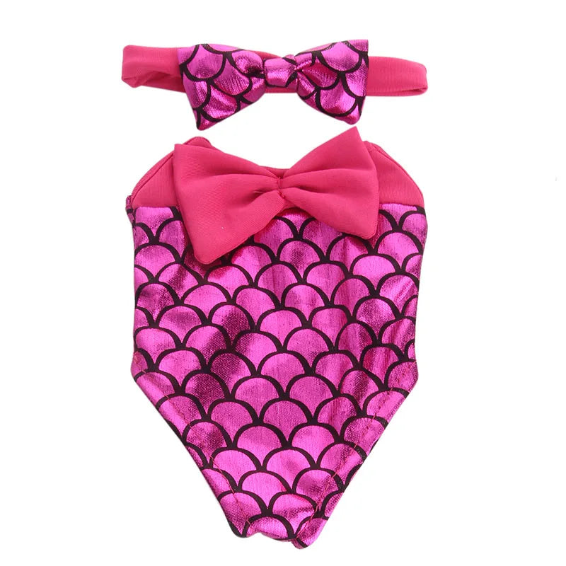 Costume da bagno per bambini in diversi stili, grazioso costume intero per bambole da 43 cm, accessori per bambole americane da 18 pollici, regali giocattolo per ragazze