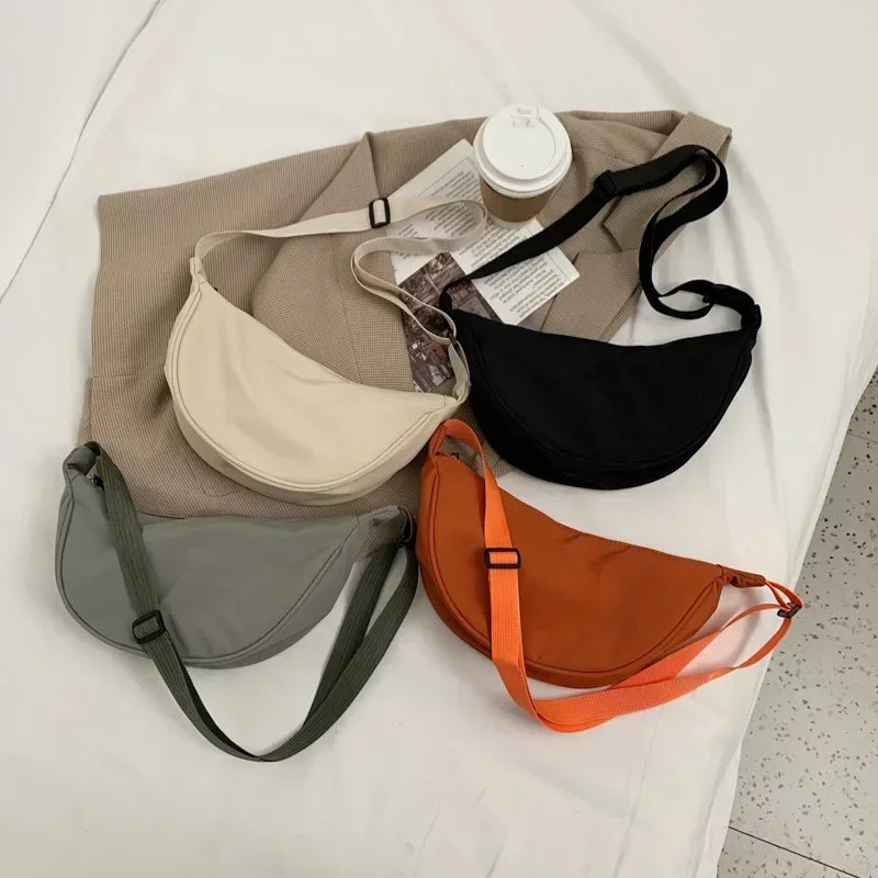 Borsa a tracolla da donna dal Design semplice moda donna Nylon Hobos borse a tracolla piccole borse di stoffa Vintage da donna