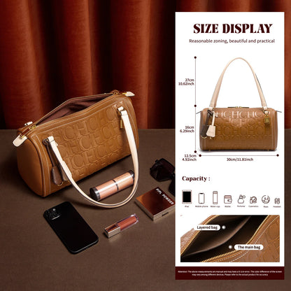 CH Borsa Boston da donna Autunno Inverno Nuova collezione Borse a tracolla con texture design a lettera