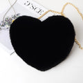Borse a forma di cuore da donna alla moda Borse a tracolla in pelliccia sintetica carina Borsa a tracolla a catena in morbida peluche da donna Shopper Totes