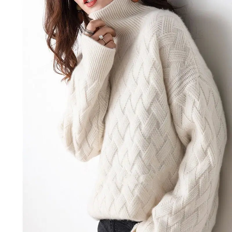 2024 nuove donne maglione allentato inverno casual chic cashmere oversize maglione spesso pullover pullover manica lunga femminile S-3XL