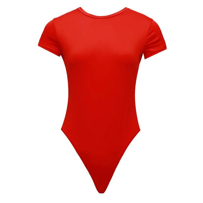 Damen Sexy Sommer Bodycon Bodysuit Mode Casual Einfarbige Kurzarm Bodys Für Frauen Strampler