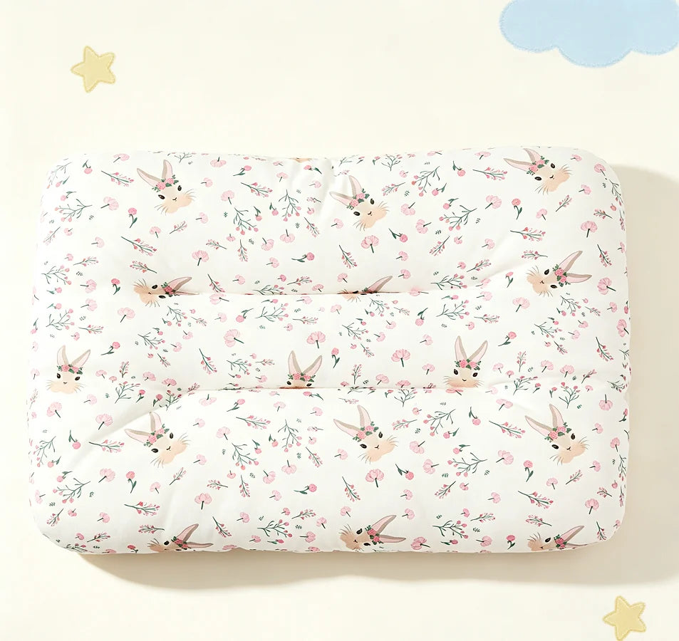 1 cuscino per bambini a forma di coniglio floreale, morbido e confortevole, in cotone 100%.