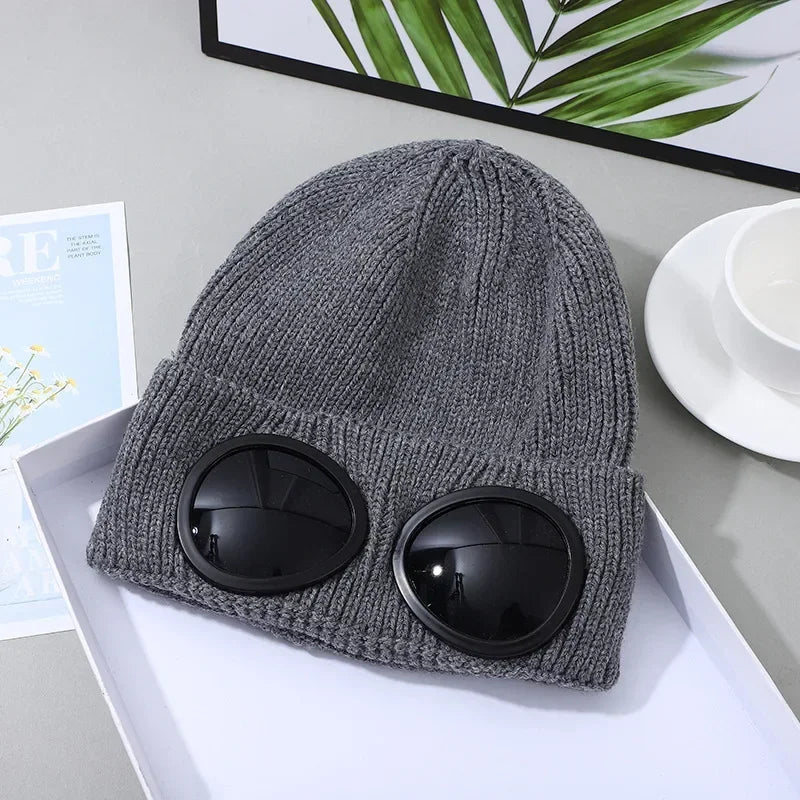 Caldo maschera da sci cappelli berretti donna uomo inverno occhiali antivento berretto lavorato a maglia protezione per le orecchie all'aperto sport berretti freddi Garros