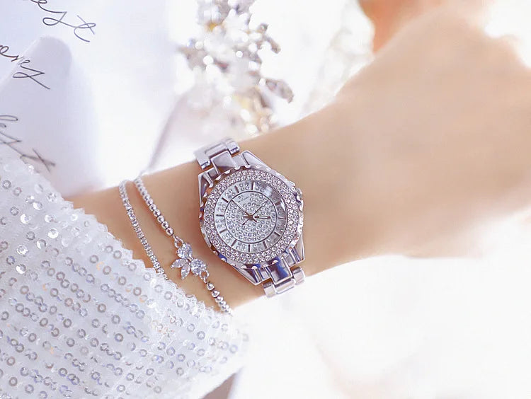 Orologi eleganti da donna con bracciale in oro 2025 Orologi da polso da donna di lusso delle migliori marche per orologio femminile Moda elegante in acciaio pieno