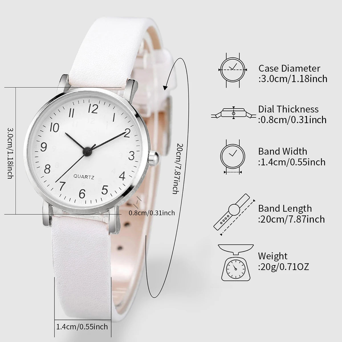 2 pz/set orologio da donna moda piccolo quadrante arabo cinturino in pelle orologi al quarzo perle Set di braccialetti a farfalla (senza scatola)