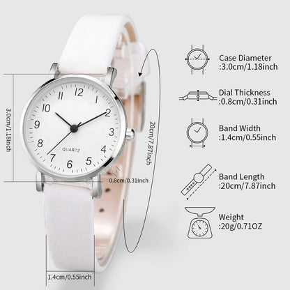 2 pz/set orologio da donna moda piccolo quadrante arabo cinturino in pelle orologi al quarzo perle Set di braccialetti a farfalla (senza scatola)