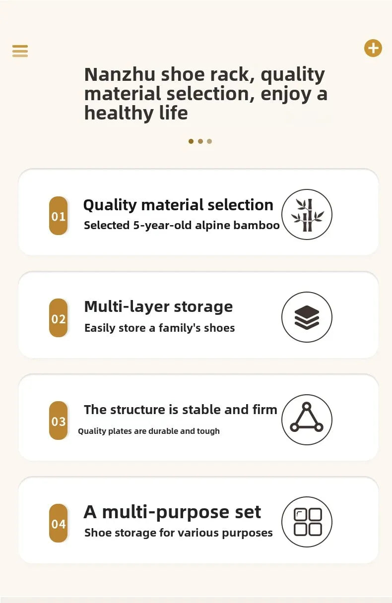 Bamboo Multi-layer Shoes Organization Rattan Flip Shoe Rack Living Room Against The Wall Boot Shelf Versatile Storage Cabinet